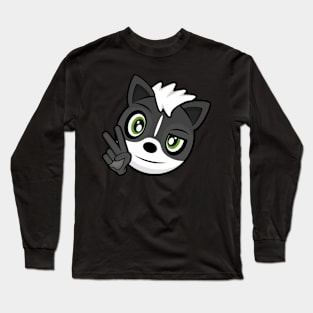 Relaxed Peace Sign Skunk Melville Long Sleeve T-Shirt